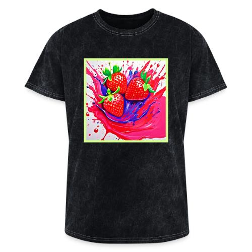 Vibrant Strawberry Splash - Washed Unisex T-Shirt