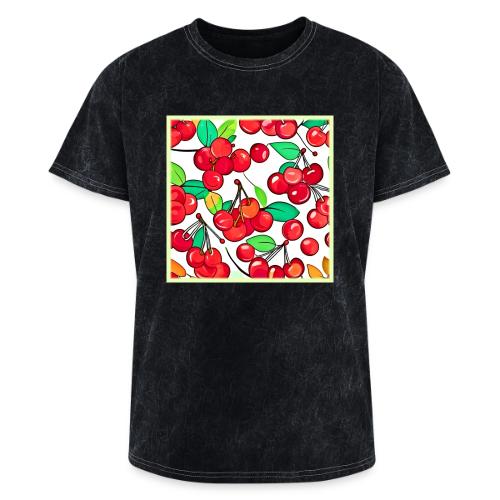 Cherry Pattern Design - Washed Unisex T-Shirt