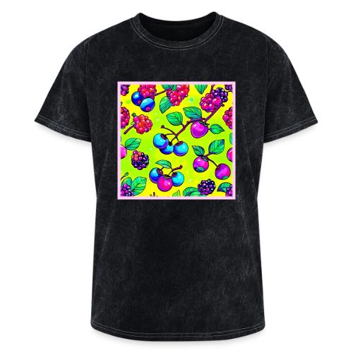 Bright Berry Fruit Pattern - Washed Unisex T-Shirt