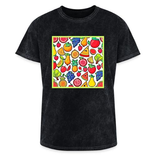 Vibrant Fruit Pattern - Washed Unisex T-Shirt