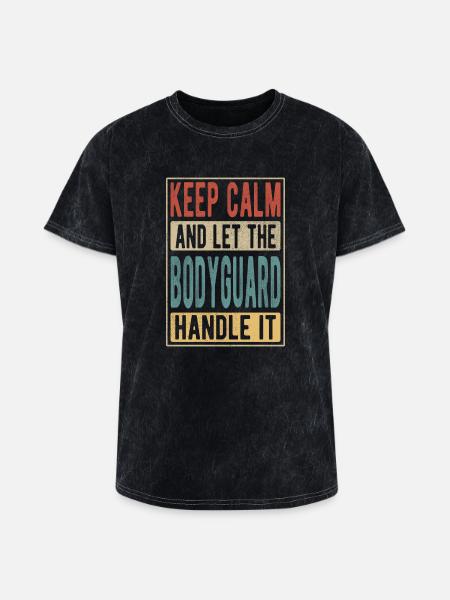 Bodyguard Retro Gift - Washed Unisex T-Shirt - mineral black