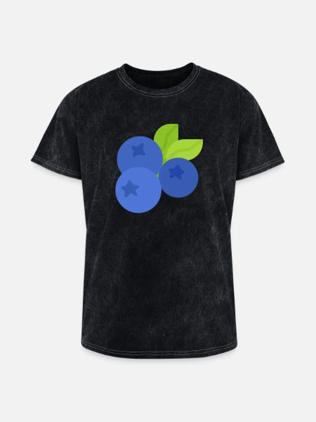Fresh Blueberry Botanical Illustration - Washed Unisex T-Shirt - mineral black