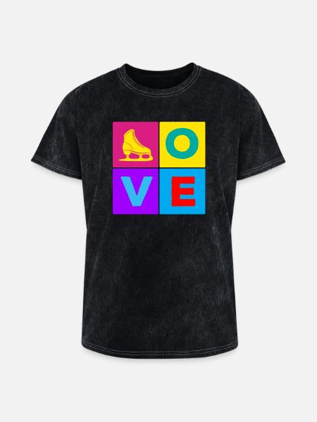 Love Figure Skating - Washed Unisex T-Shirt - mineral black