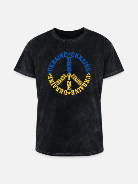 Ukraine Peace - Washed Unisex T-Shirt - mineral black