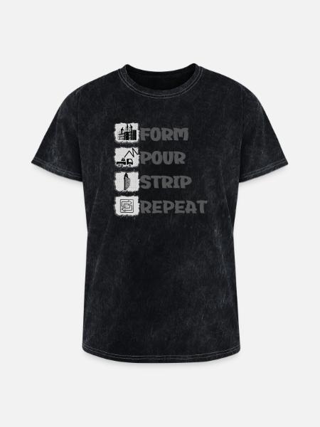 Form Pour Strip Repeat - Washed Unisex T-Shirt - mineral black