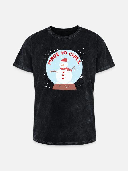 Snowman - Washed Unisex T-Shirt - mineral black
