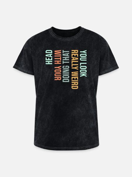 Vertical Gradient Word Art - Washed Unisex T-Shirt - mineral black