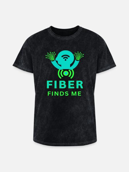 Fiber_Finds_Me_-_sized - Washed Unisex T-Shirt - mineral black