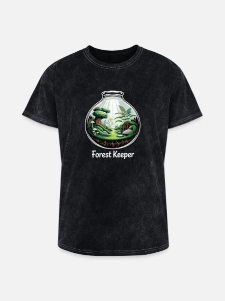 Forest Keeper Mossarium Terrarium - Washed Unisex T-Shirt - mineral black