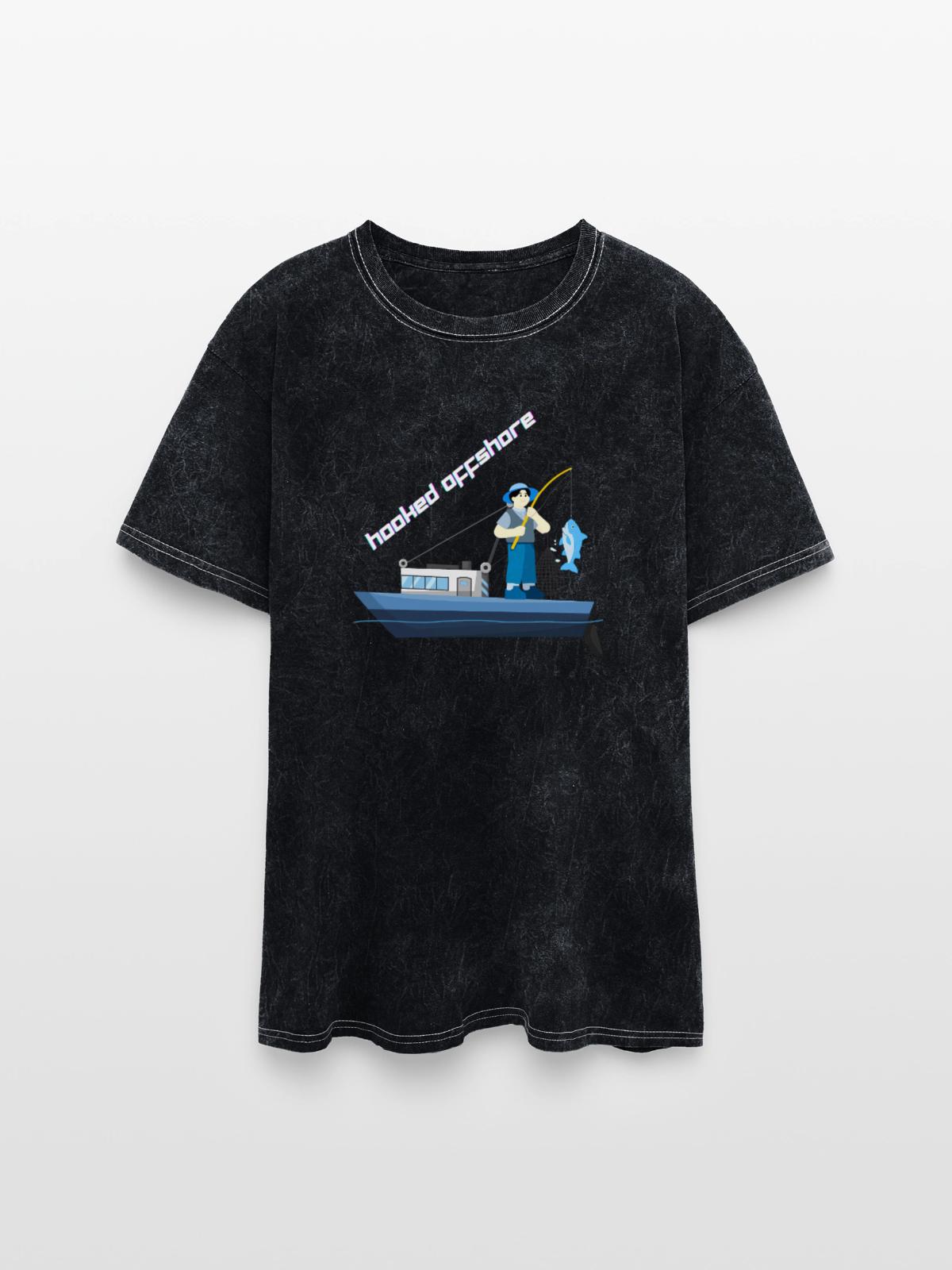 Hooked_Offshore - Washed Unisex T-Shirt - mineral black - Front