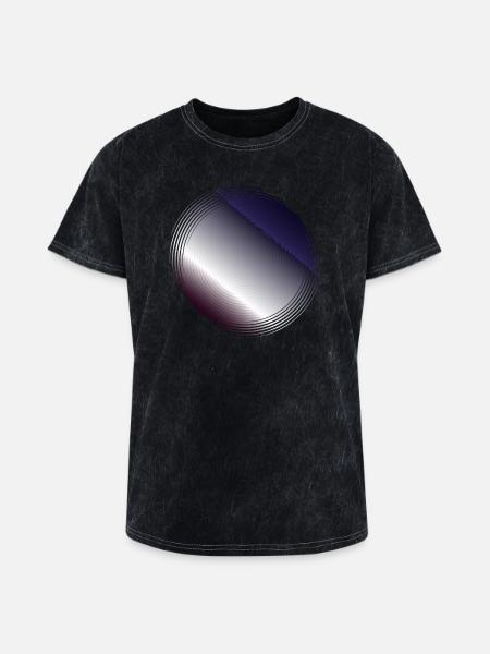 Circular Gradient Ripple - Washed Unisex T-Shirt - mineral black