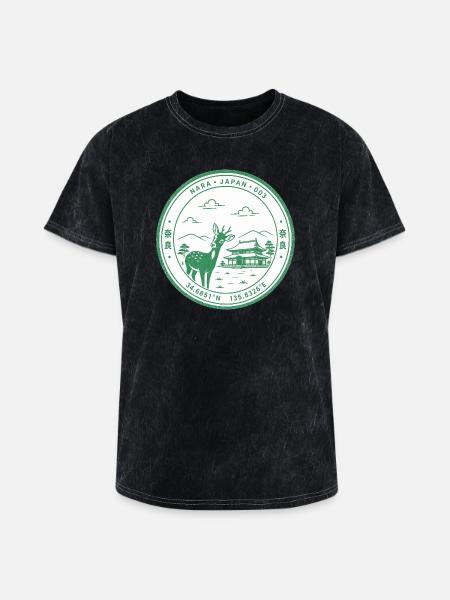 Nara Eki Art - Washed Unisex T-Shirt - mineral black