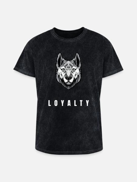 Wolf Loyalty Emblem Portrait - Washed Unisex T-Shirt - mineral black