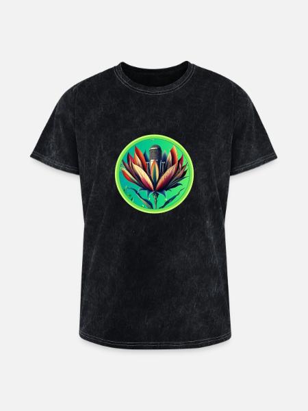 Blooming Microphone - Washed Unisex T-Shirt - mineral black
