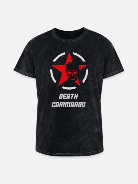 Death Commando Military Skull - Washed Unisex T-Shirt - mineral black