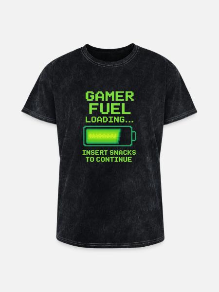 Gamer fuel - Washed Unisex T-Shirt - mineral black