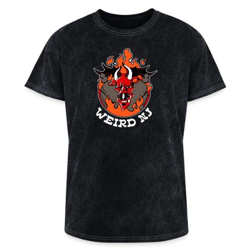Wicked Jersey Devil with Flames & Tombstones - Washed Unisex T-Shirt