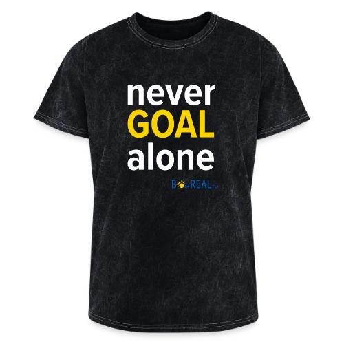 Never GOAL Alone - Black/Navy - Washed Unisex T-Shirt