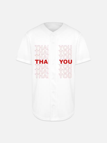 Thank you - Full Button Jersey - white