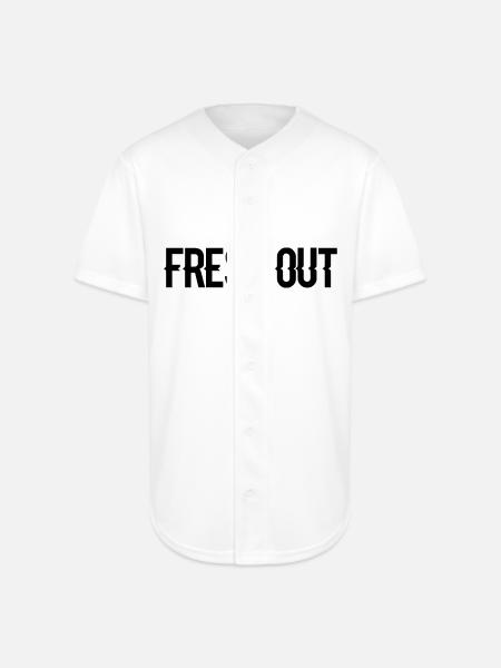 fresh out - Full Button Jersey - white