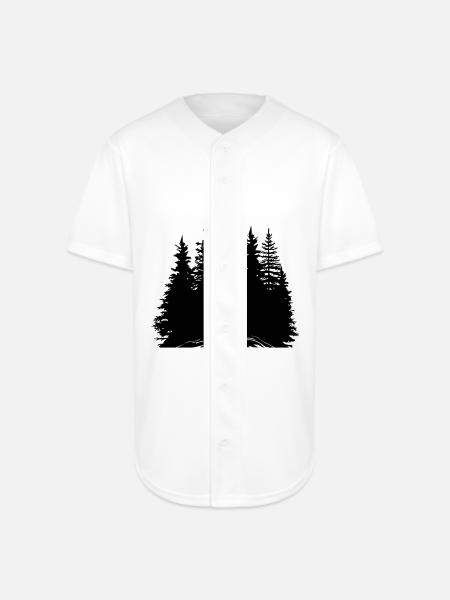 pine trees - Full Button Jersey - white