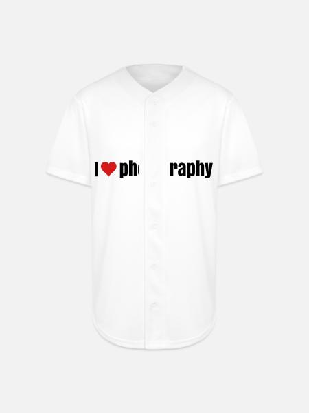 i love photography - Full Button Jersey - white