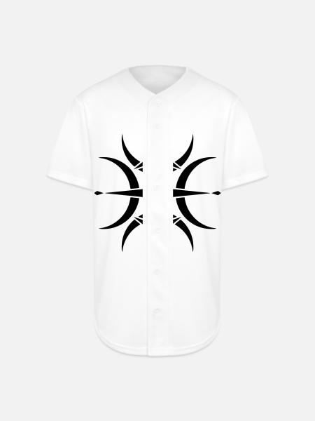 Tribal Compass Crop Circle - Full Button Jersey - white