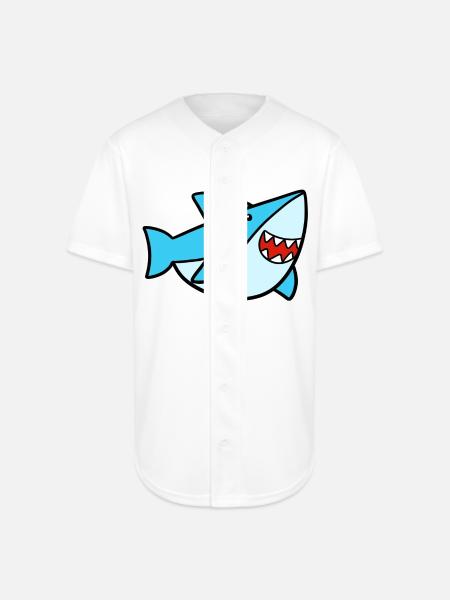 Sweet Shark - Full Button Jersey - white