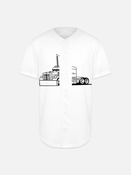 Comic style truck - Full Button Jersey - white