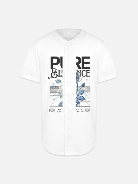 Pure Elegance Rose - Full Button Jersey - white