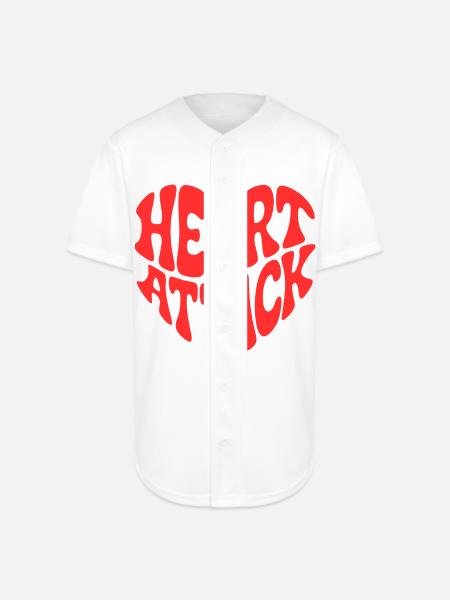 HEART ATTACK - Full Button Jersey - white