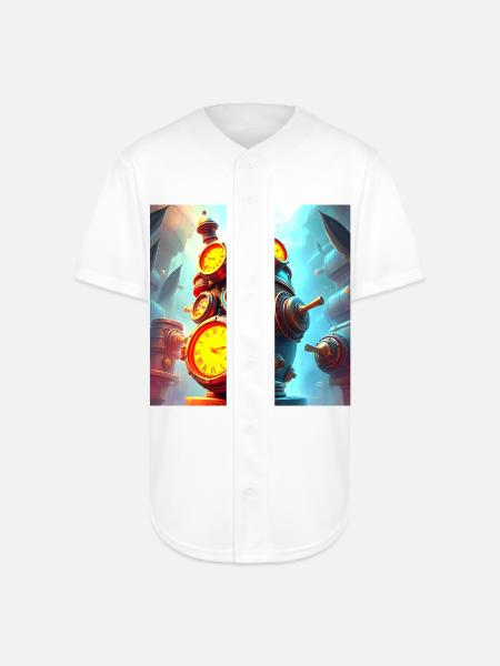 Clockwork Steam Engine - Full Button Jersey - white