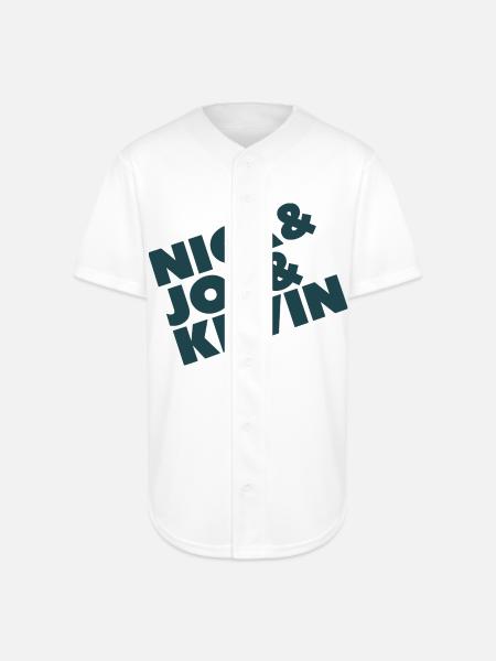 Nick & Joe & Kevin - Full Button Jersey - white
