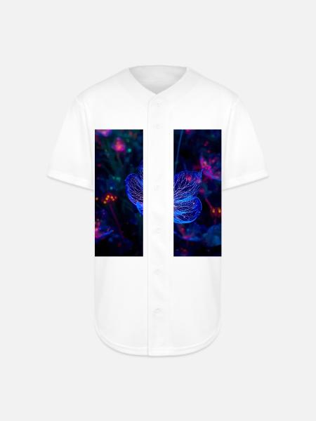 Translucent Blue - Full Button Jersey - white