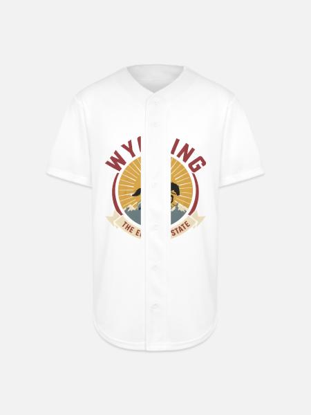 Wyoming Equality Emblem - Full Button Jersey - white