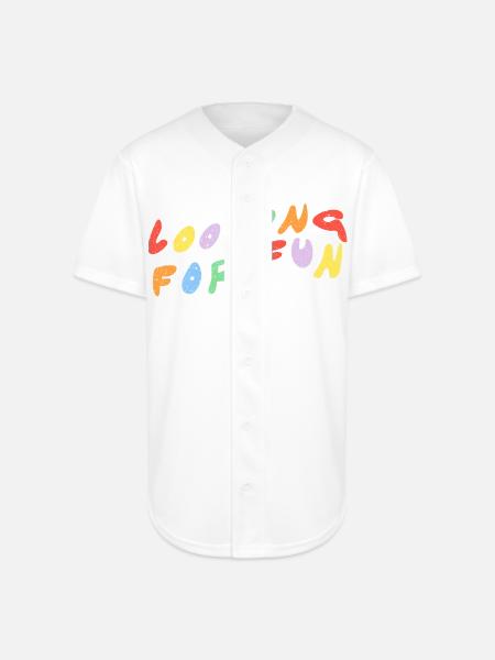 Looking for Fun - Full Button Jersey - white