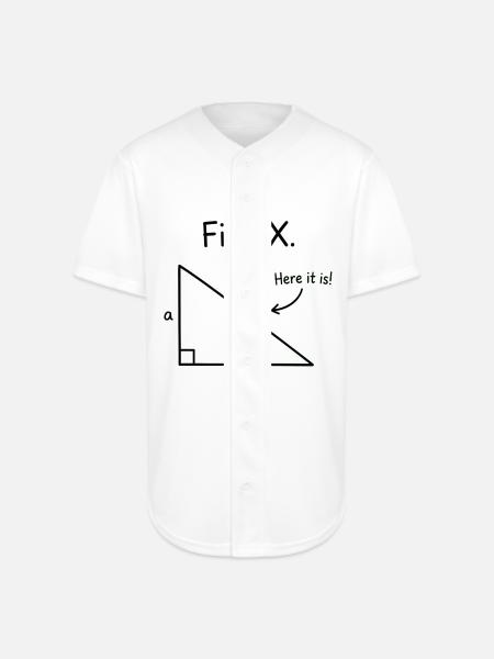 Find X Algebra Math Joke - Full Button Jersey - white