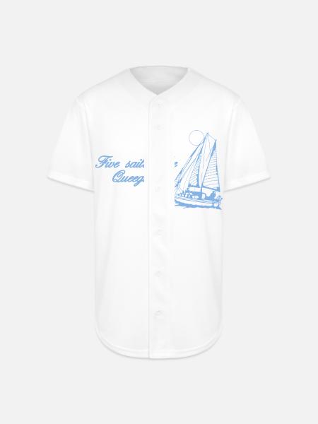 Five Sailed The Queeging - Full Button Jersey - white