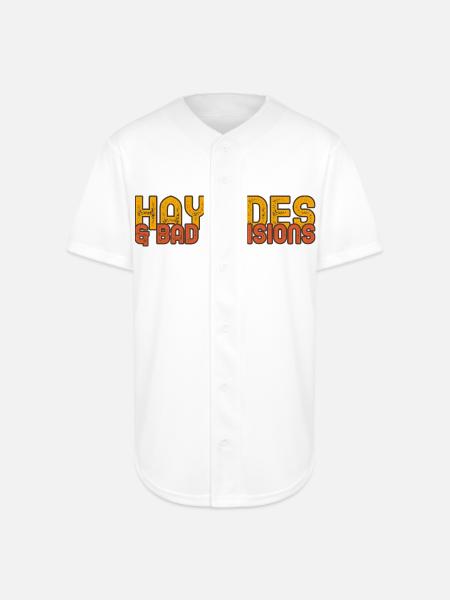 Hayrides & Bad Decisions - Full Button Jersey - white