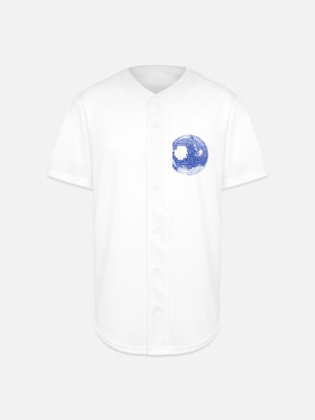 Retro Disco Ball - Full Button Jersey - white