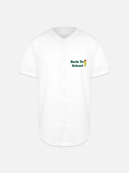 Back to School Pencils - Full Button Jersey - white