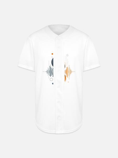 Sound wave / equalizer bars T-Shirt - Full Button Jersey - white