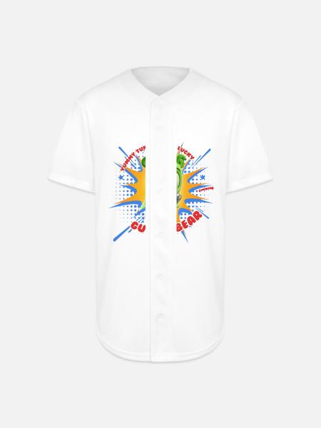 Funny Lucky Gummy Bear - Full Button Jersey - white
