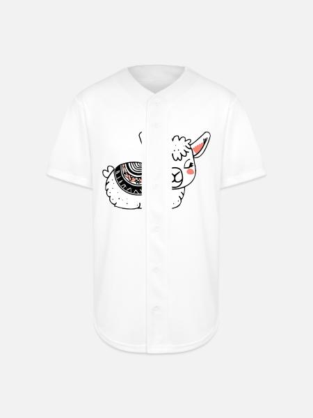 Adorable Llama Resting - Full Button Jersey - white