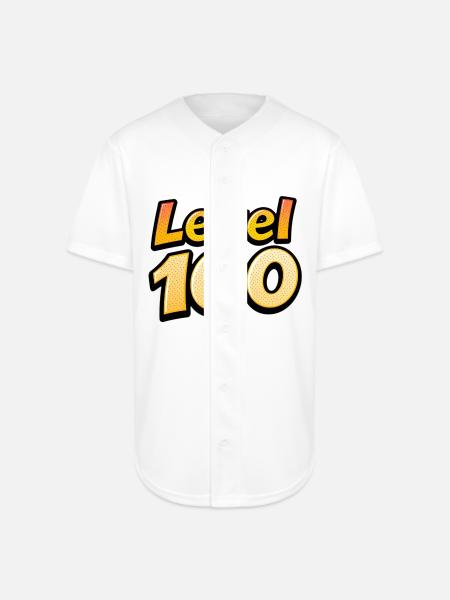 Level 100 - Full Button Jersey - white