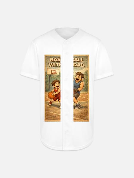 Basketball Bond: Dad and Kid - Full Button Jersey - white