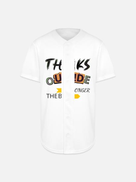 thanks - Full Button Jersey - white