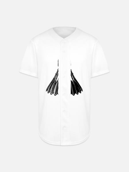 Badminton Ball Tattoo Style - Full Button Jersey - white