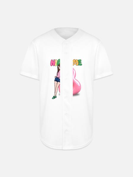 Nick Name B - Full Button Jersey - white