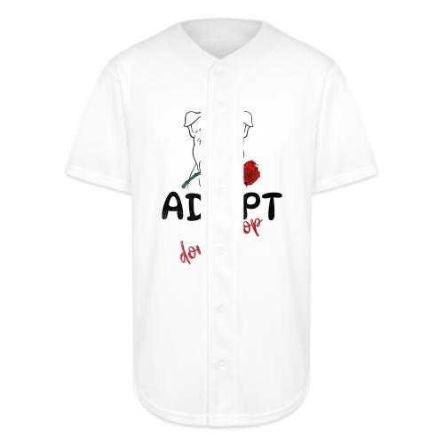 Retro Adopt Dont Shop Cute Puppy Rose Tee - Full Button Jersey